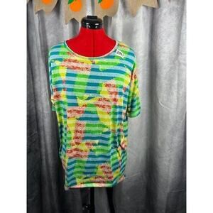 Lularoe Irma Tunic Top Shirt Size XS Multicolor Print Stretch